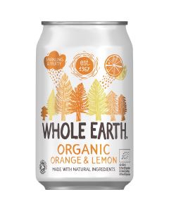Bio arancia e limone in lattina 330ml WHOLE EARTH