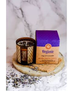 Candela con Foglie di Salvia e Lavanda Cera di Soia Organic Goodness