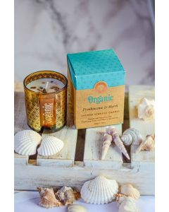 Candela con frammenti di Frankincense & Mirrha Cera di Soia Organic Goodness