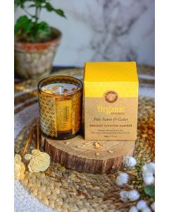Candela con frammenti Palo Santo e Cedro Cera di Soia Organic Goodness