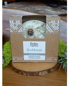 Candela naturale 3 stoppini Good Karma Ambra Vaniglia 200g Boho Organic