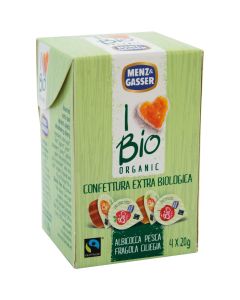 Confettura extra monodose assortita 4x20g MENZ & GASSER BIO