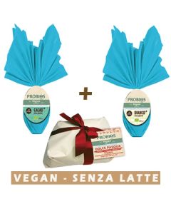 Due Uova Pasqua vegan e Dolce di Pasqua Farro Cioccolato Vegan Probios