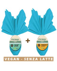 Duo Uovo di Pasqua Vegan con bevanda di soia + Uovo di Pasqua Vegan con cioccolato fondente