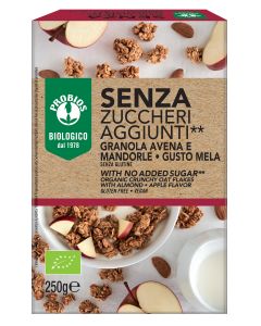 GRANOLA AVENA E MANDORLE GUSTO MELA SENZA ZUCCHERI AGGIUNTI**  250g PROBIOS