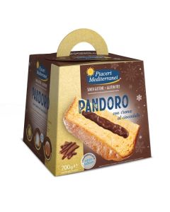 Pandoro senza Glutine con crema al Cioccolato 700g Piaceri Mediterranei