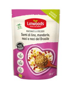 Semi di lino, mandorle, noci brasiliane e noci macinati 200g Linwoods