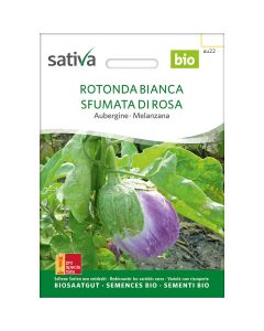 Semi di melanzana rotonda bianca con sfumature di rosa 5,2g SATIVA