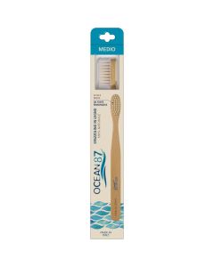 Spazzolino in legno - setole nylon - medio 1pz OCEAN87