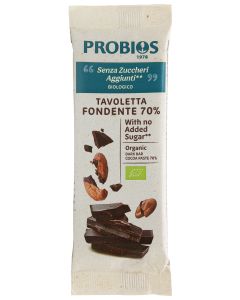 TAVOLETTA DI CIOCCOLATO FONDENTE SENZA ZUCCHERI AGGIUNTI 50g PROBIOS
