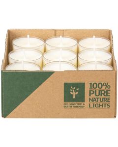 Tealight olio di colza + confezione plastica riciclata 7h 1pz PURE
