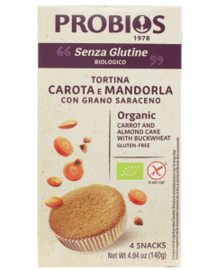 Tortina Carote e Mandorle Senza Glutine 4x35g Probios