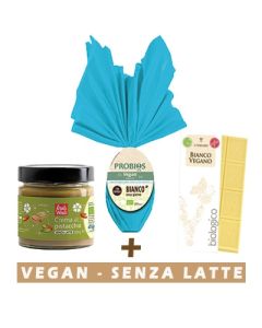 Uovo di Pasqua Bianco + Crema al Pistacchio + Cioccolato Bianco Vegan