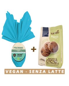 Uovo di Pasqua Vegan + Biscotti al Cacao con Gocce di Cioccolato
